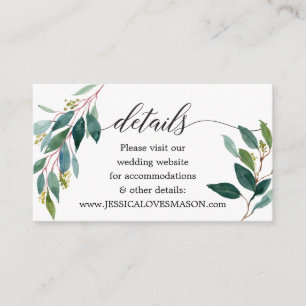 Carte d'insertion du site Web Mariage Garden Green