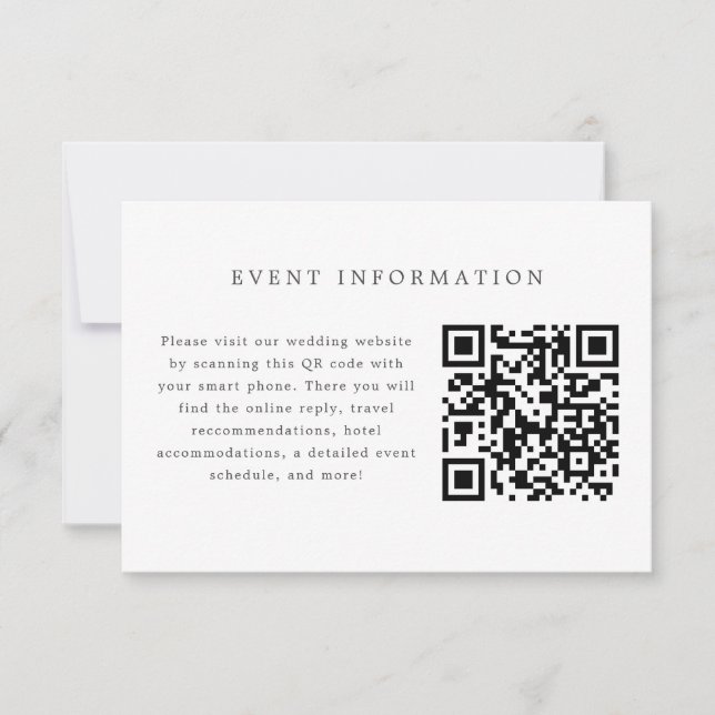 Carte d'insertion Faire-part de mariage verte et b (Devant)