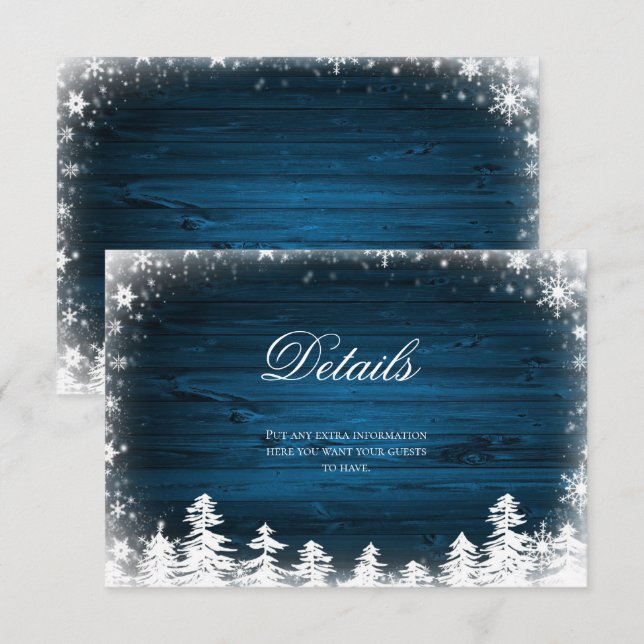 Carte d'insertion Flocon de neige hivernal Détails (Devant / Derrière)