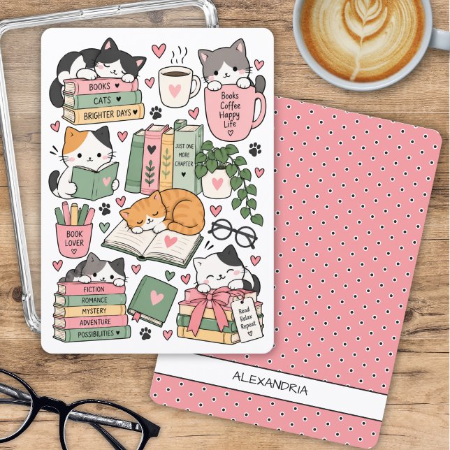 Carte d'insertion Kindle recto-verso Livres & Chat (Créateur téléchargé)