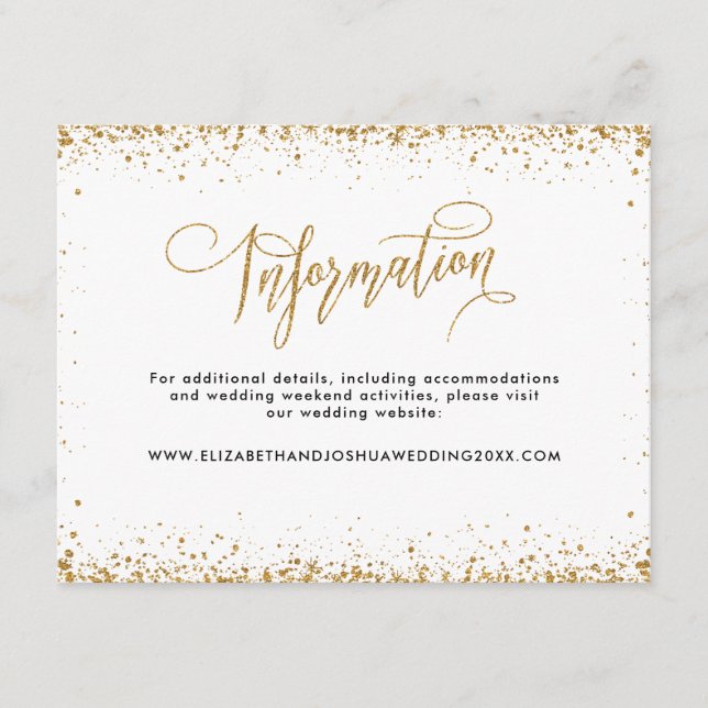 Carte d'insertion Mariage Glittery en Parties scin (Devant)