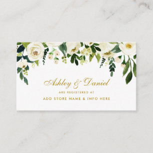 Carte d'insertion mariage Gold Green Floral Regist