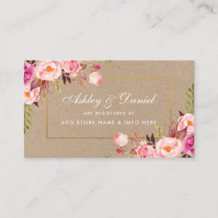 Carte d'insertion mariage Kraft Pink Blush Gold Re