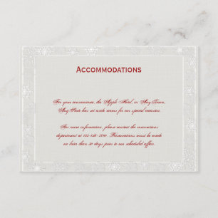 Carte d'insertion Mariage Silver and White Snowfla