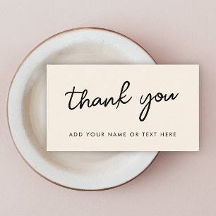 Carte d'insertion Merci   Crème neutre minimale