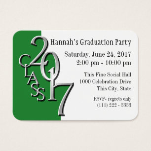 Carte d'insertion photo verte de la fête de gradua
