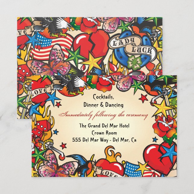 Carte d'insertion pour la réception de tatouage (Devant / Derrière)