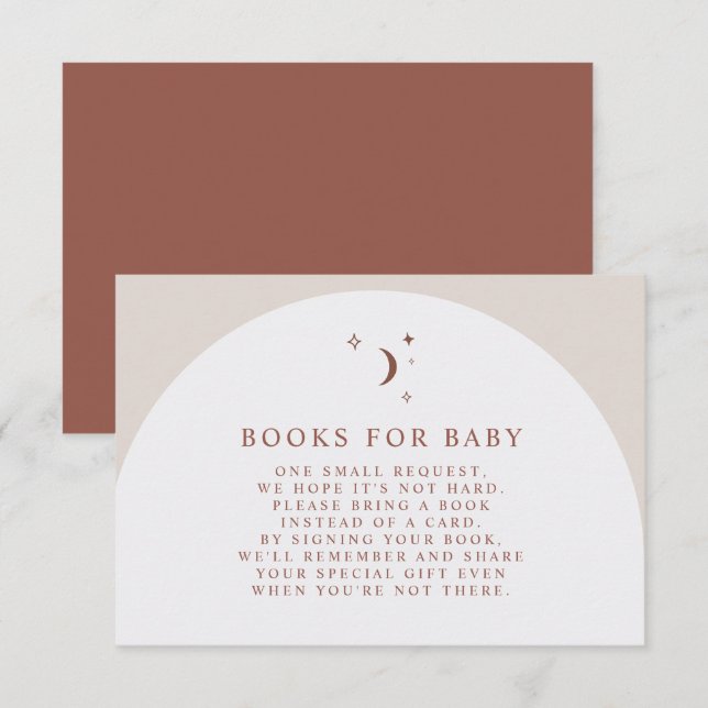 Carte d'insertion pour livres pour bébé en terraco (Devant / Derrière)