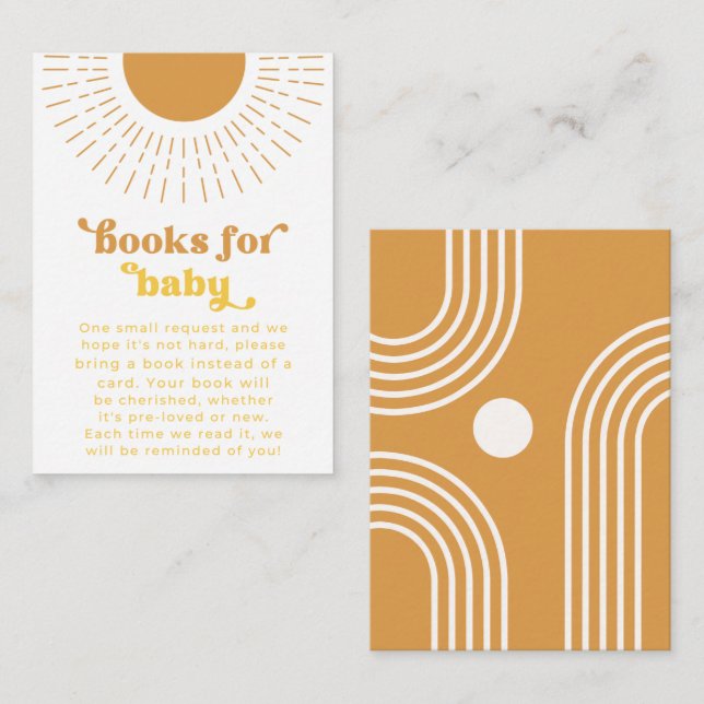 Carte d'insertion Sun Books for Baby | Carte Sun B (Devant / Derrière)