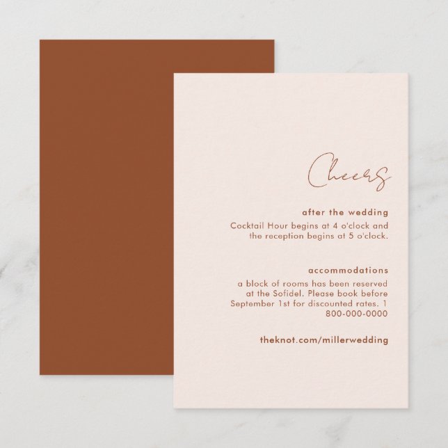 Carte d'insertion terracotta minimaliste (Devant / Derrière)
