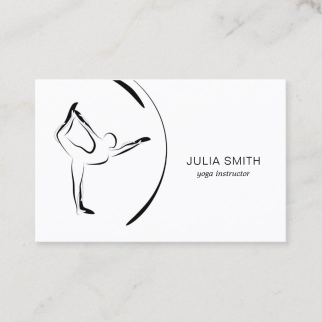 Carte d'instructeur de yoga avec deux poses de (Devant)