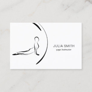 Carte d'instructeur de yoga avec deux poses de yog