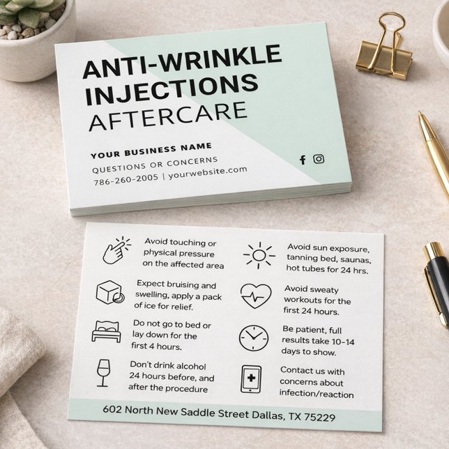 Carte d'instruction de soins après injection de Bo (Créateur téléchargé)