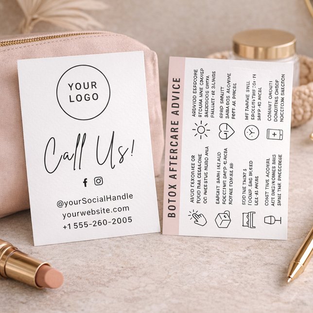 Carte d'instruction de soins après injection de lo (Custom Logo Injection Aftercare Instruction Card)