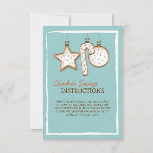 Carte d'instruction d'échange de biscuit de Noël