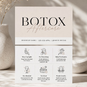 Carte d'instructions de soins après Botox beige él