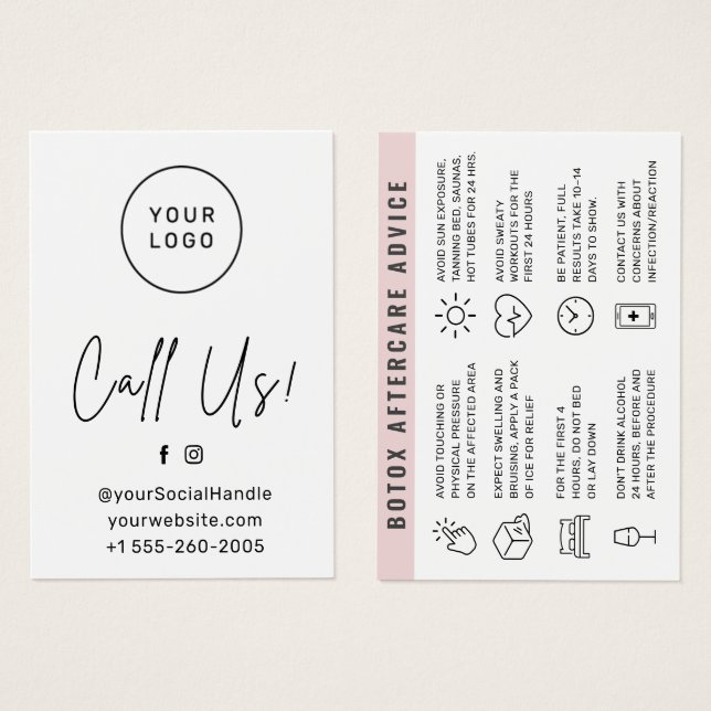 Carte d'instructions postérieures à l'injection de (Devant & derrière)