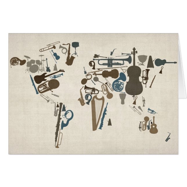Carte d'instruments de musique du monde (Devant horizontal)