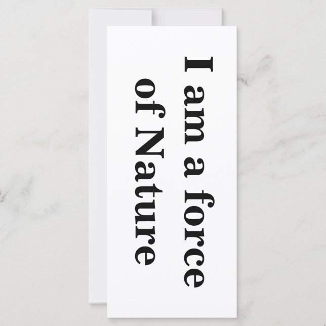 Carte d'intention "Je suis une force de la nature" (Devant)