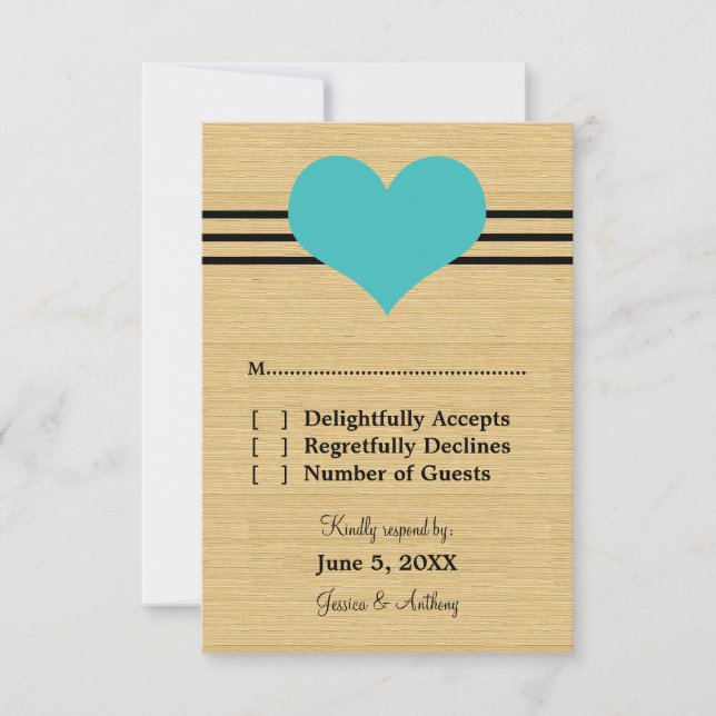 Carte d'intervention cardiaque Woodgrain Mod, Aqua (Devant)