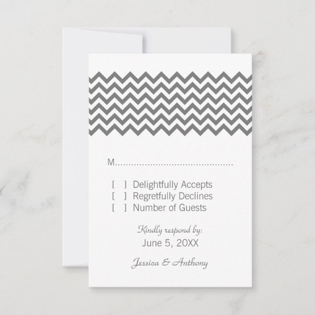 Carte d'intervention Grey Simple Chevron (Devant)