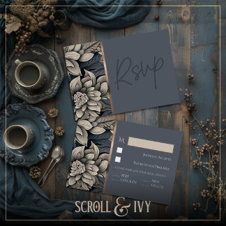 Carte d'intervention Royal Blue & Champagne White