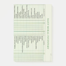 Carte d'inventaire Moral Quotidien Post-It