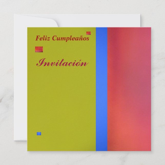 Carte d'Invitación - de Feliz Cumpleaños (Devant)