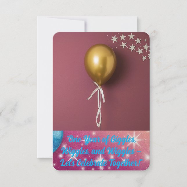 Carte d'invitation 1er anniversaire. (Devant)