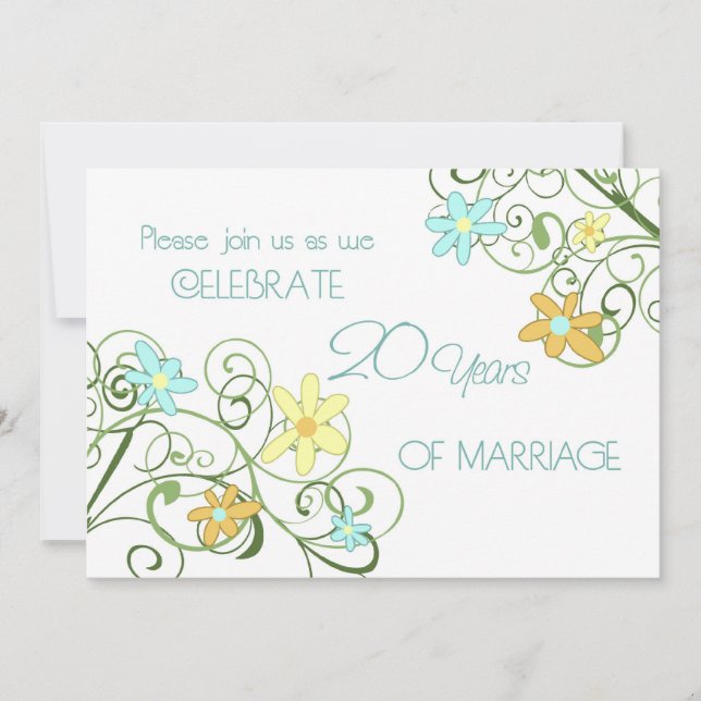 Carte d'invitation 20e anniversaire de Garden Flow (Devant)