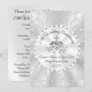 Carte d'invitation 25e anniversaire en argent CHRI