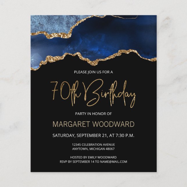 Carte d'invitation 70e anniversaire Budget Blue Go (Devant)