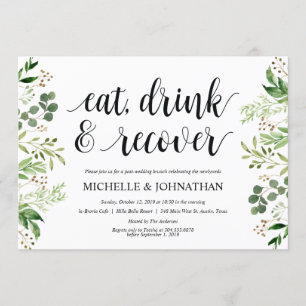 Carte d'invitation à Brunch Mariage de la Poste de