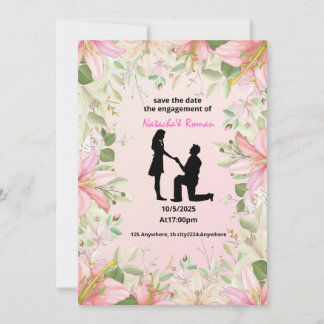 carte d'invitation à engagement plat Taille : 5" x
