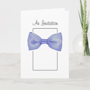 Carte d'invitation à la Cravate Bleu Bow