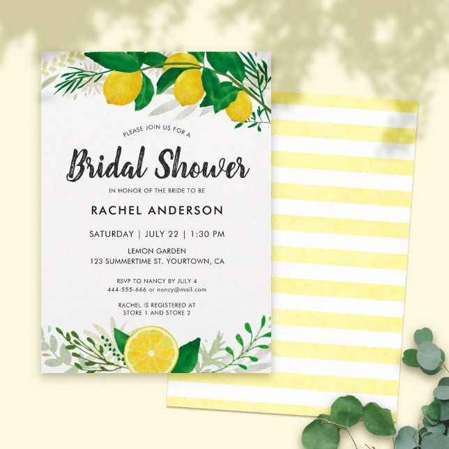 Carte d'invitation à la douche nuptiale au citron  (Créateur téléchargé)