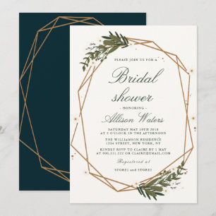 carte d'invitation à la douche nuptiale géométriqu