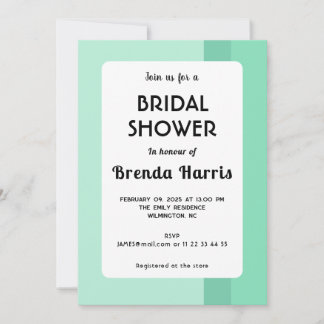 Carte d'invitation à la douche nuptiale verte past