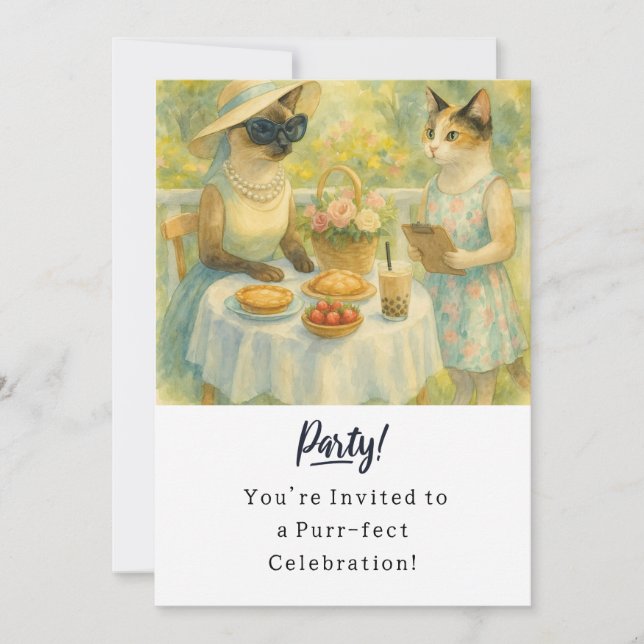 Carte d'invitation à la fête d'anniversaire du cha (Devant)
