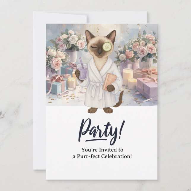 Carte d'invitation à la fête d'anniversaire du cha (Devant)