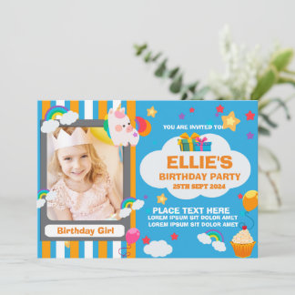 Carte d'invitation à la fête d'anniversaire sur de