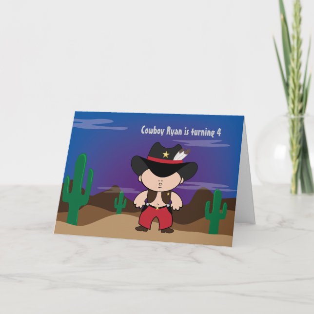 Carte d'invitation à la fête de Cowboy (Devant)