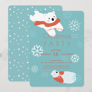 Carte d'invitation à la fête de Noël des ours pola