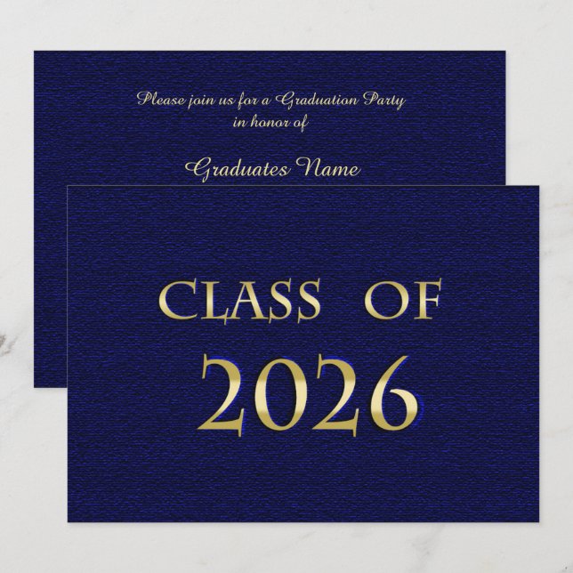 Carte d'invitation à la fête de remise des diplôme (Devant / Derrière)
