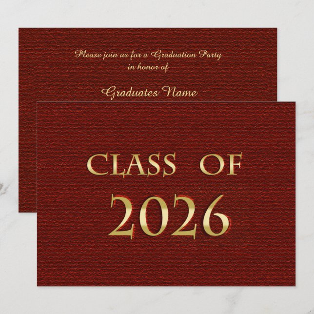 Carte d'invitation à la fête de remise des diplôme (Devant / Derrière)