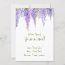 Carte d'invitation à la floraison de la Wisteria