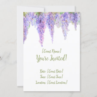 Carte d'invitation à la floraison de la Wisteria