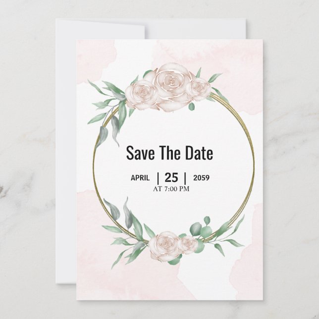 Carte d'invitation à la floraison mariage enregist (Dos)