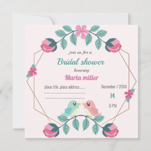 Carte d'invitation à la nuptiale fleurie inséparab