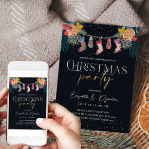 Carte d'invitation à la Parties scintillant d'or d